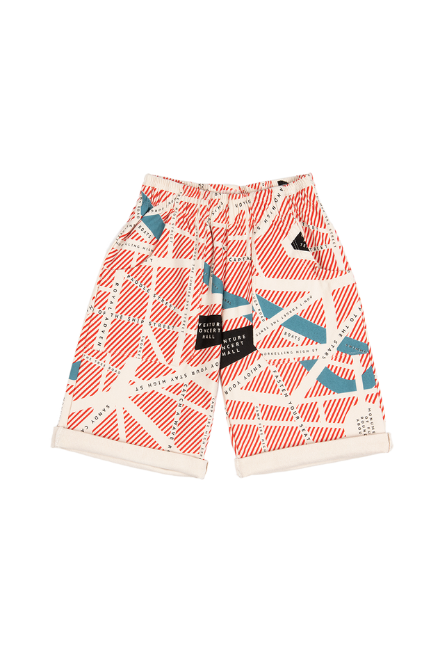 Short City Map allover - crème-red