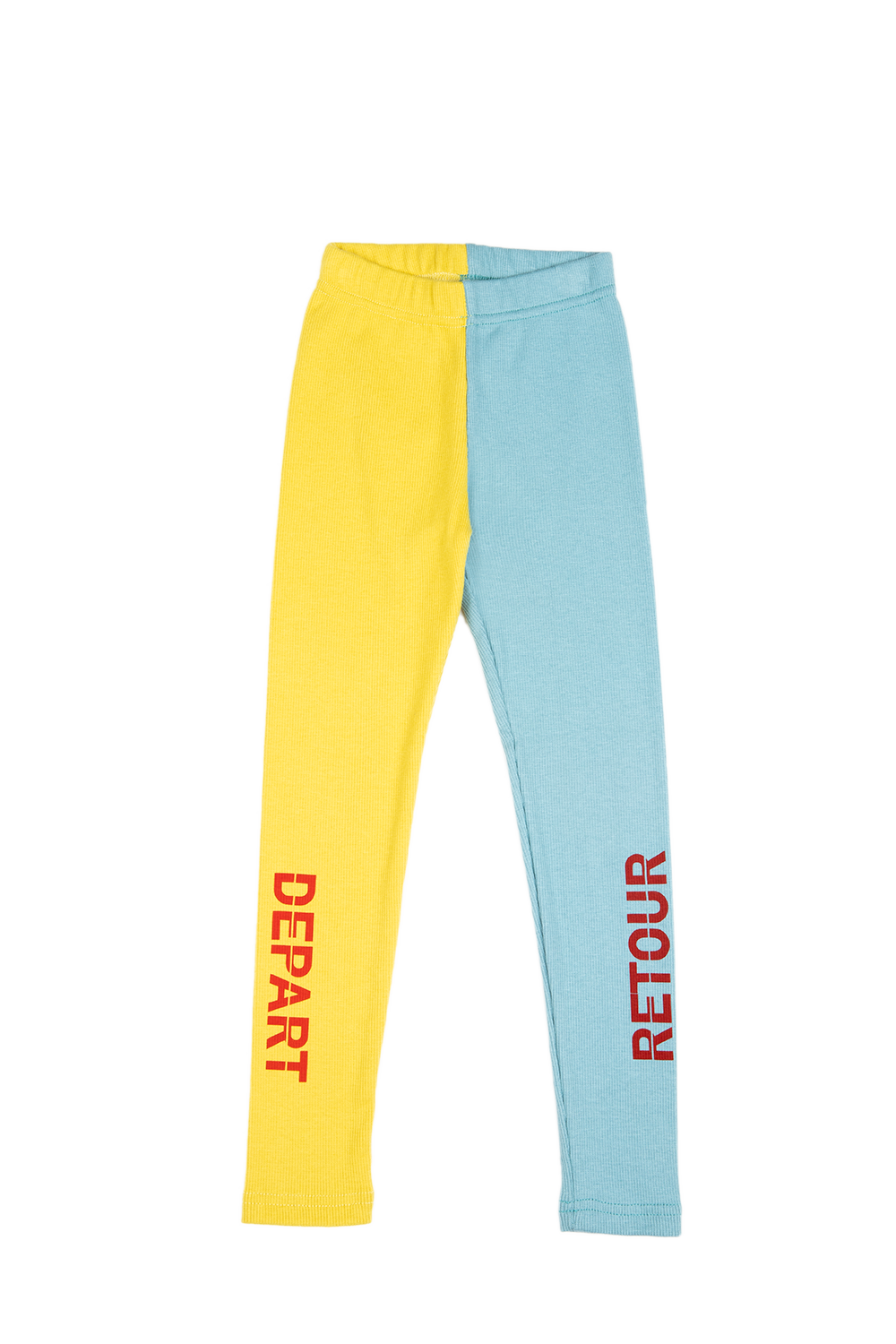 leggings "depart-retour" - sky blue-yellow