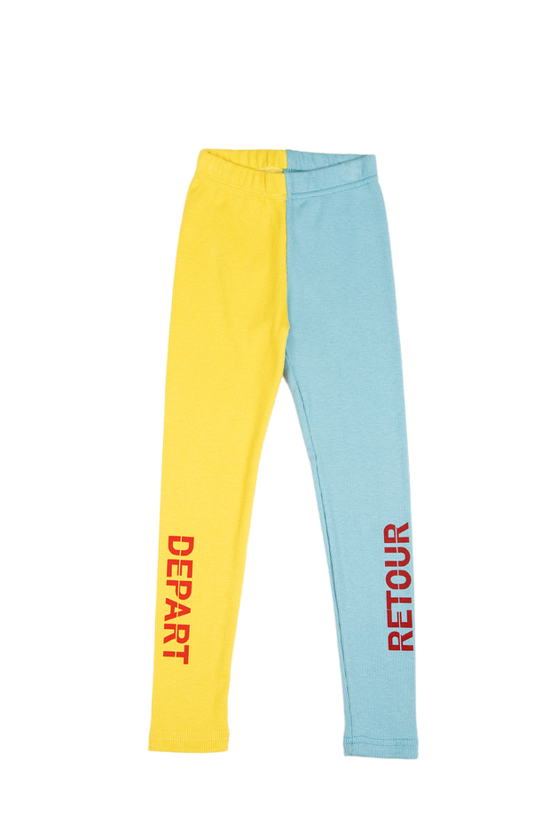 leggings "depart-retour" - sky blue-yellow