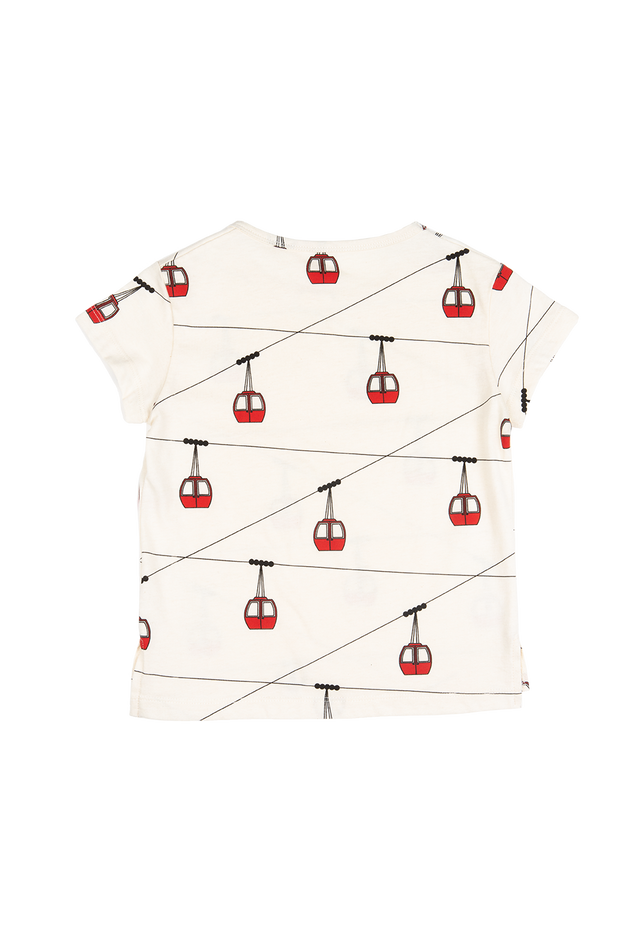 T-shirt Téléférique pattern - crème-red