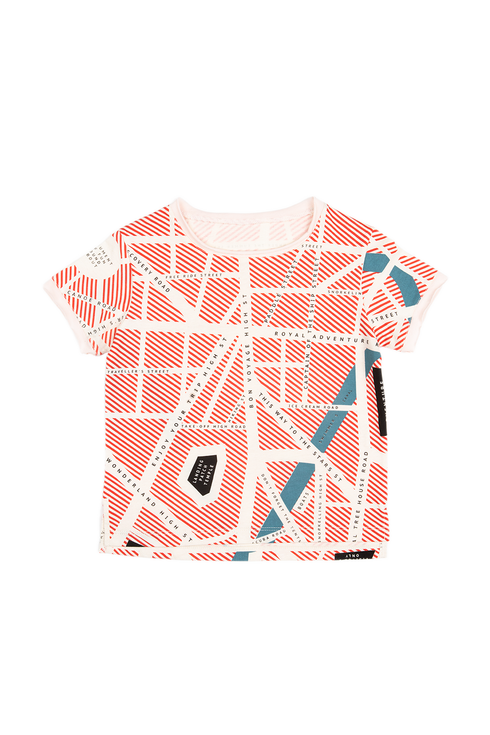 T-shirt city map allover - crème-red