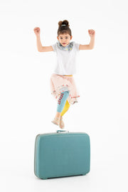 leggings "depart-retour" - sky blue-yellow