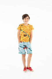 t-shirt city map allover yellow