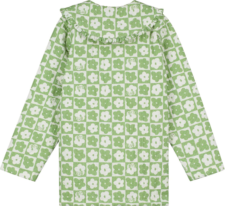 Club Olive Green Martha Collar Quilted Jacket - BL066