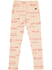 Apricot Journal text Print Leggings
