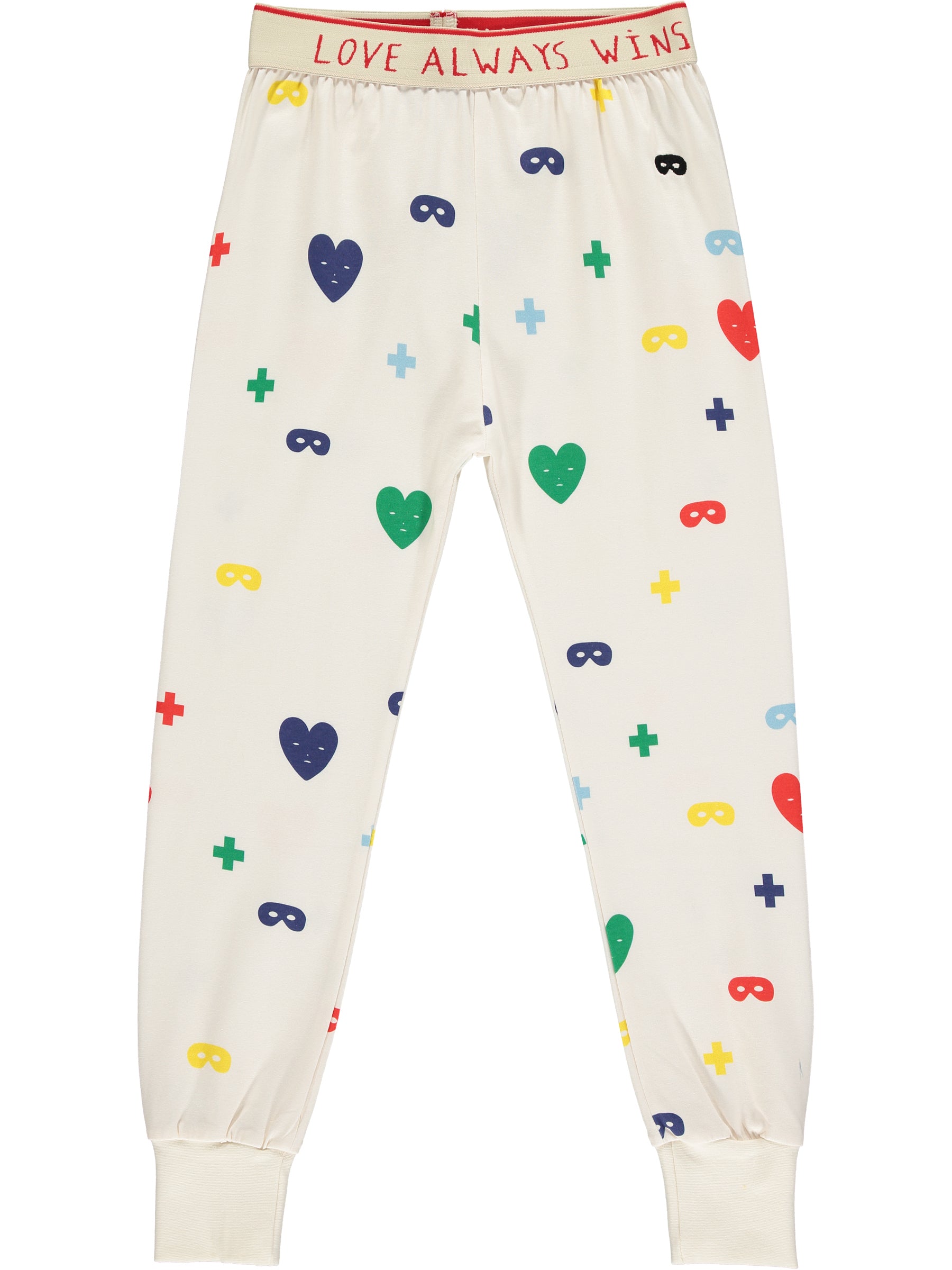 Colours Hearts + Masks Print Slim Pants