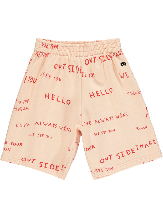 Apricot Journal Text Print Shorts