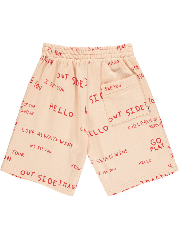 Apricot Journal Text Print Shorts
