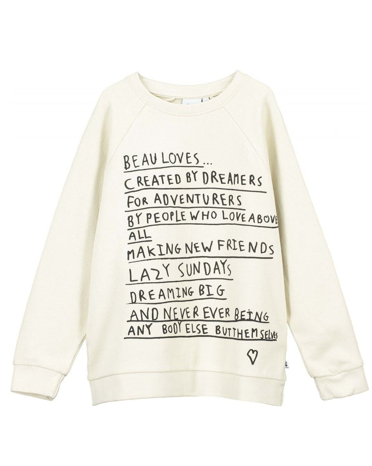 Natural 'Dreamers Manifesto' Raglan Sleeve Sweater