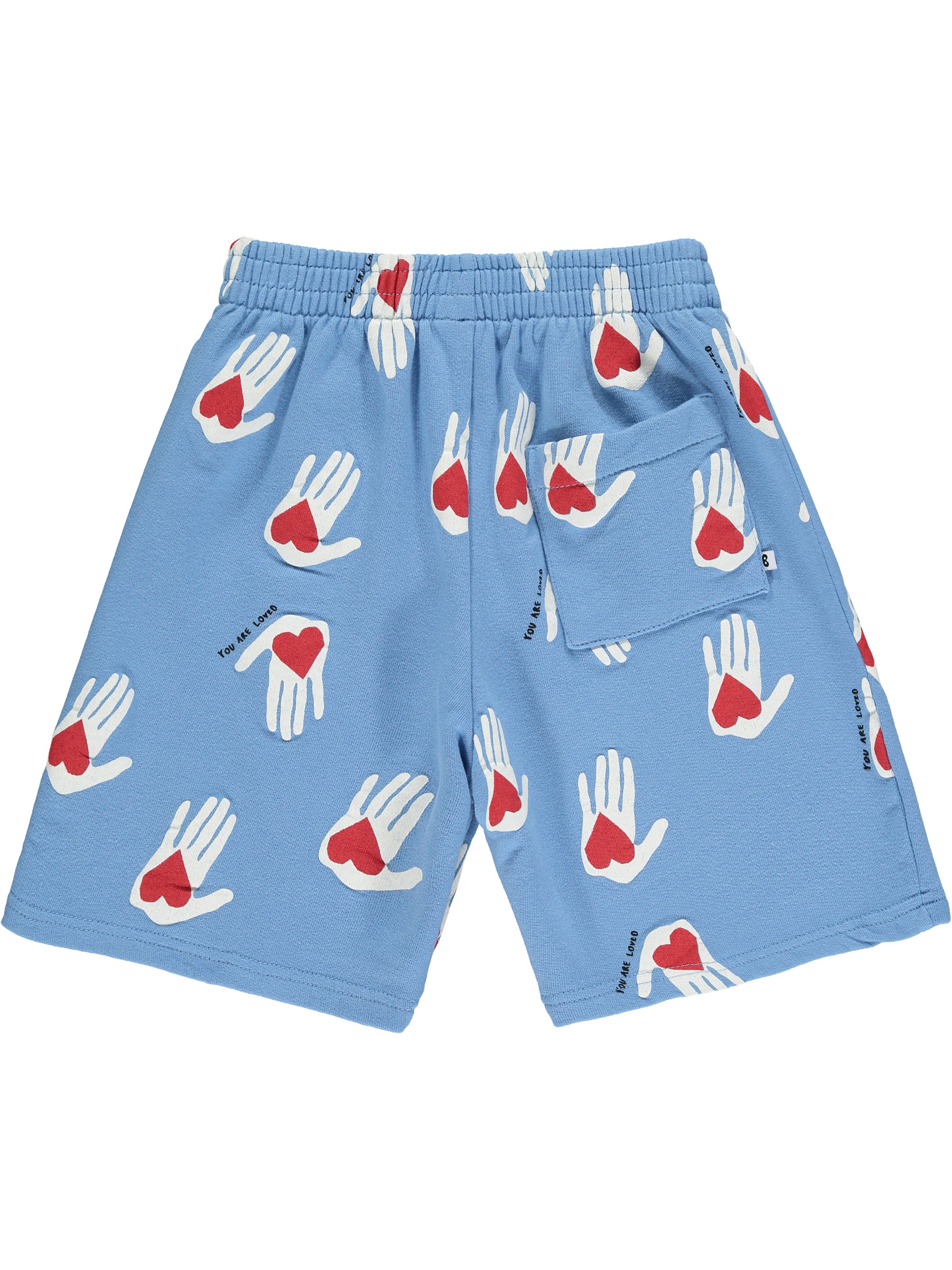 Blue Hold My Heart Print Shorts